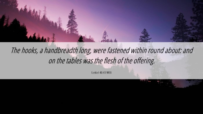 Picture 06 - Ezekiel 40:43 WEB Desktop Wallpaper - The hooks, a handbreadth long, were fastened - Desktop Bible Verse Wallpaper