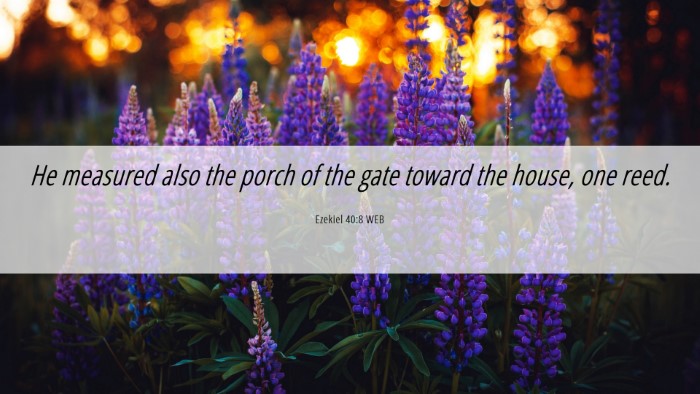 Picture 06 - Ezekiel 40:8 WEB Desktop Wallpaper - He measured also the porch of the gate toward the - Desktop Bible Verse Wallpaper