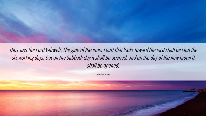 Picture 06 - Ezekiel 46:1 WEB Desktop Wallpaper - Thus says the Lord Yahweh: The gate of the inner - Desktop Bible Verse Wallpaper