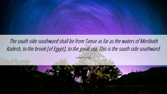 Picture 06 - Ezekiel 47:19 WEB Desktop Wallpaper - The south side southward shall be from Tamar as - Desktop Bible Verse Wallpaper