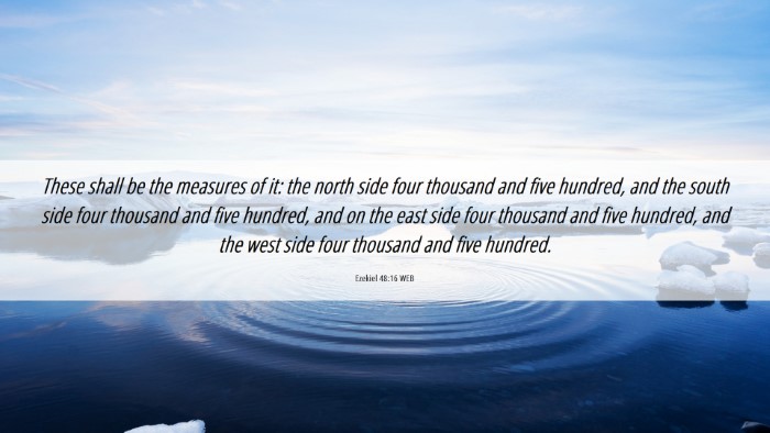 Picture 06 - Ezekiel 48:16 WEB Desktop Wallpaper - These shall be the measures of it: the north side - Desktop Bible Verse Wallpaper