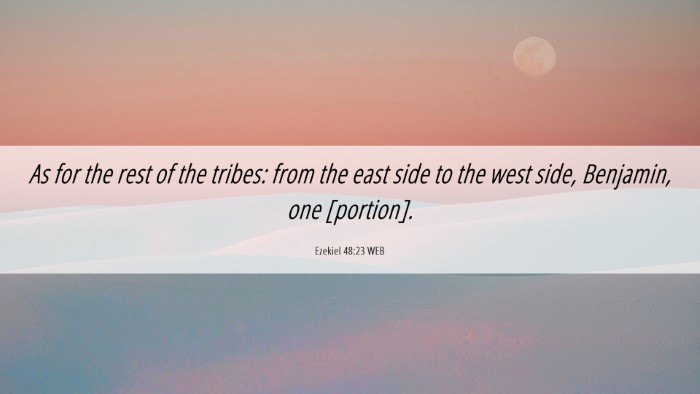Picture 06 - Ezekiel 48:23 WEB Desktop Wallpaper - As for the rest of the tribes: from the east side - Desktop Bible Verse Wallpaper