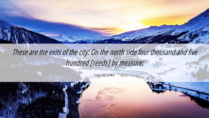 Picture 06 - Ezekiel 48:30 WEB Desktop Wallpaper - These are the exits of the city: On the north - Desktop Bible Verse Wallpaper