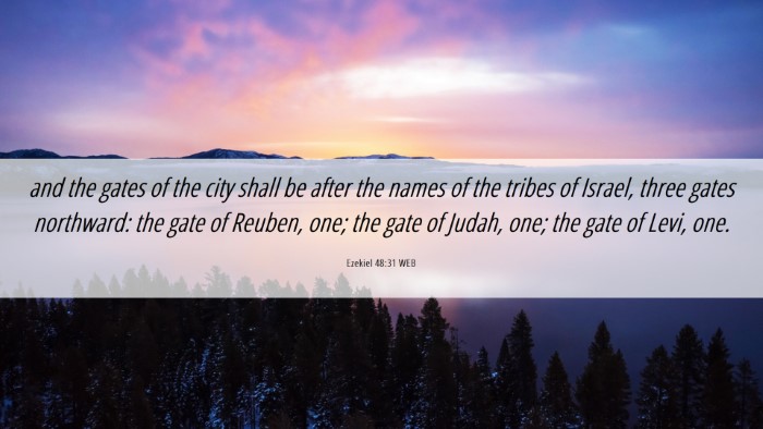 Picture 06 - Ezekiel 48:31 WEB Desktop Wallpaper - and the gates of the city shall be after the - Desktop Bible Verse Wallpaper
