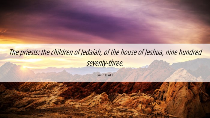 Picture 06 - Ezra 2:36 WEB Desktop Wallpaper - The priests: the children of Jedaiah, of the - Desktop Bible Verse Wallpaper