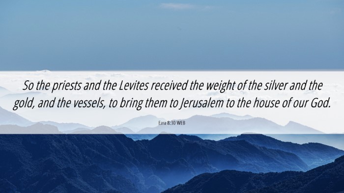 Picture 06 - Ezra 8:30 WEB Desktop Wallpaper - So the priests and the Levites received the - Desktop Bible Verse Wallpaper
