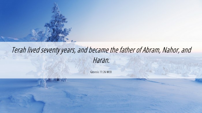 Picture 06 - Genesis 11:26 WEB Desktop Wallpaper - Terah lived seventy years, and became the father - Desktop Bible Verse Wallpaper