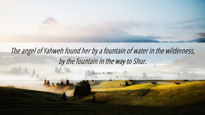 Picture 06 - Genesis 16:7 WEB Desktop Wallpaper - The angel of Yahweh found her by a fountain of - Desktop Bible Verse Wallpaper
