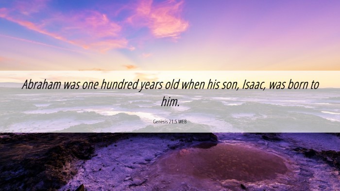 Picture 06 - Genesis 21:5 WEB Desktop Wallpaper - Abraham was one hundred years old when his son, - Desktop Bible Verse Wallpaper