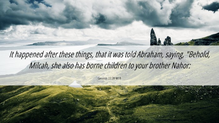 Picture 06 - Genesis 22:20 WEB Desktop Wallpaper - It happened after these things, that it was told - Desktop Bible Verse Wallpaper