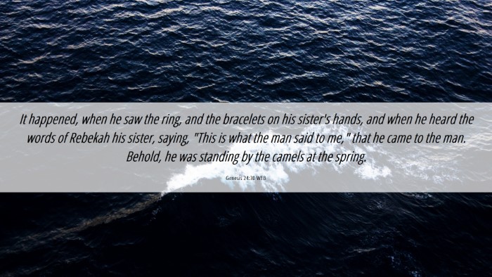 Picture 06 - Genesis 24:30 WEB Desktop Wallpaper - It happened, when he saw the ring, and the - Desktop Bible Verse Wallpaper