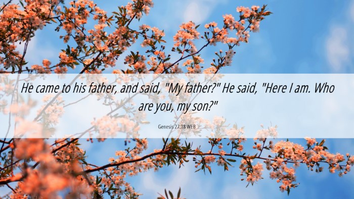 Picture 06 - Genesis 27:18 WEB Desktop Wallpaper - He came to his father, and said, 