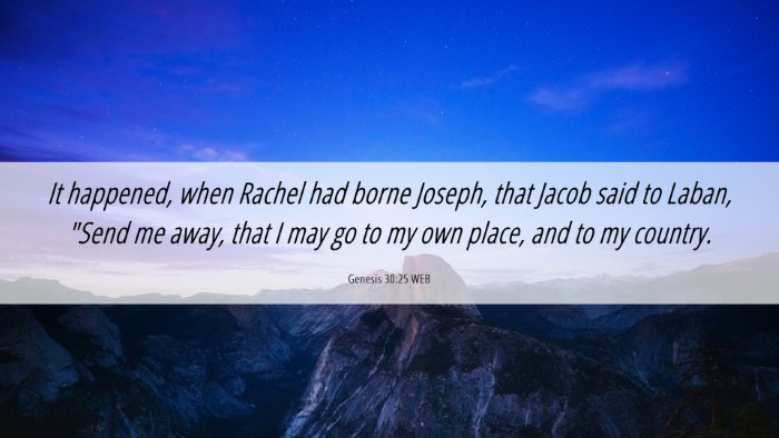 Picture 06 - Genesis 30:25 WEB Desktop Wallpaper - It happened, when Rachel had borne Joseph, that - Desktop Bible Verse Wallpaper