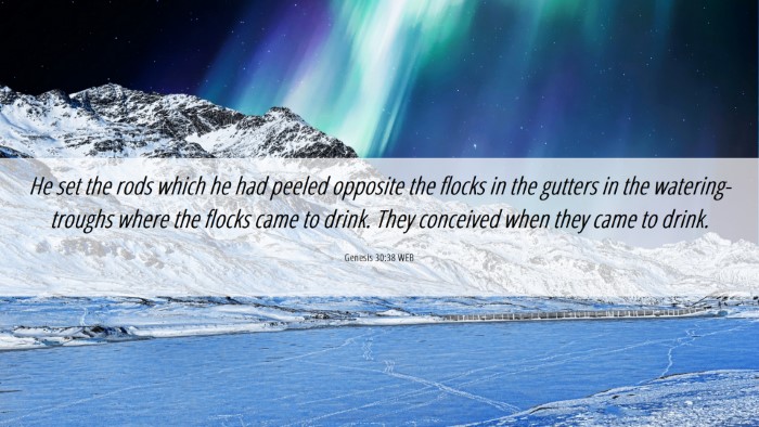Picture 06 - Genesis 30:38 WEB Desktop Wallpaper - He set the rods which he had peeled opposite the - Desktop Bible Verse Wallpaper