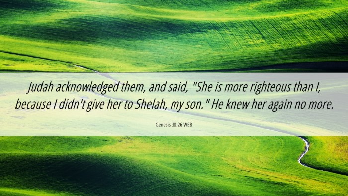 Picture 06 - Genesis 38:26 WEB Desktop Wallpaper - Judah acknowledged them, and said, 