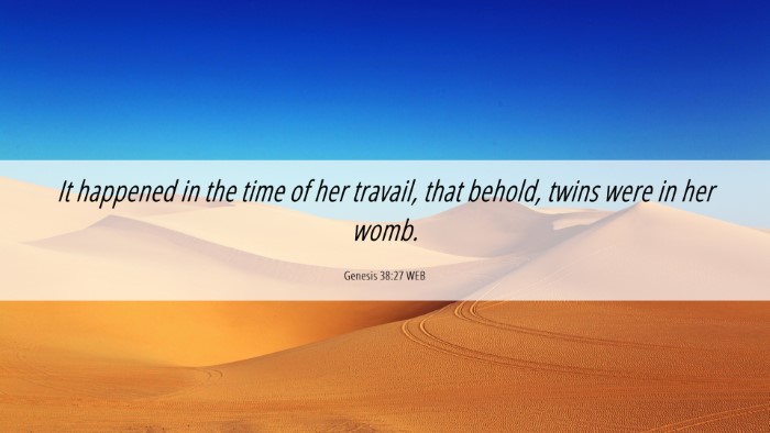 Picture 06 - Genesis 38:27 WEB Desktop Wallpaper - It happened in the time of her travail, that - Desktop Bible Verse Wallpaper