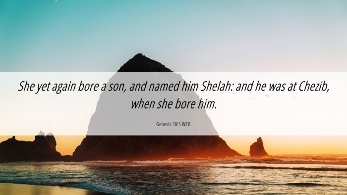 Picture 06 - Genesis 38:5 WEB Desktop Wallpaper - She yet again bore a son, and named him Shelah: - Desktop Bible Verse Wallpaper