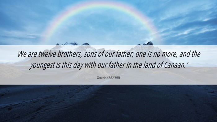 Picture 06 - Genesis 42:32 WEB Desktop Wallpaper - We are twelve brothers, sons of our father; one - Desktop Bible Verse Wallpaper