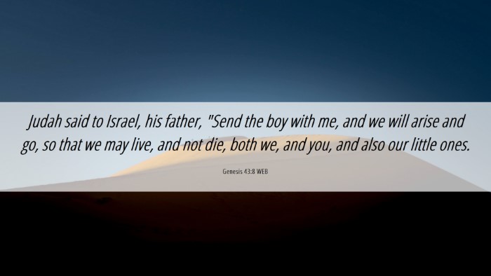 Picture 06 - Genesis 43:8 WEB Desktop Wallpaper - Judah said to Israel, his father, 