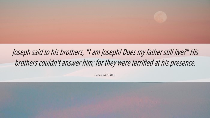 Picture 06 - Genesis 45:3 WEB Desktop Wallpaper - Joseph said to his brothers, 