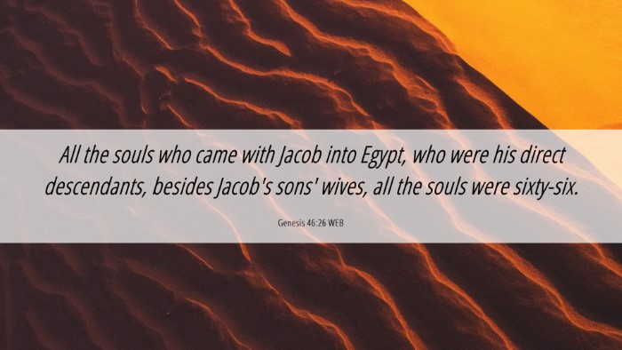 Picture 06 - Genesis 46:26 WEB Desktop Wallpaper - All the souls who came with Jacob into Egypt, who - Desktop Bible Verse Wallpaper