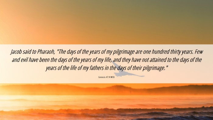 Picture 06 - Genesis 47:9 WEB Desktop Wallpaper - Jacob said to Pharaoh, 