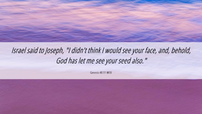 Picture 06 - Genesis 48:11 WEB Desktop Wallpaper - Israel said to Joseph, 