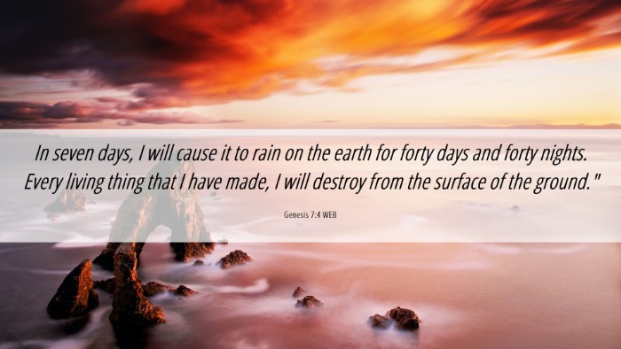 Picture 06 - Genesis 7:4 WEB Desktop Wallpaper - In seven days, I will cause it to rain on the - Desktop Bible Verse Wallpaper