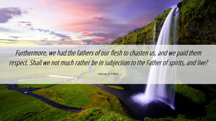Picture 06 - Hebrews 12:9 WEB Desktop Wallpaper - Furthermore, we had the fathers of our flesh to - Desktop Bible Verse Wallpaper