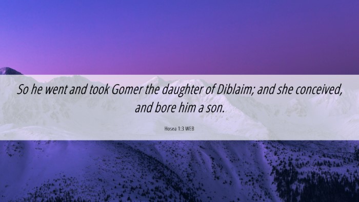 Picture 06 - Hosea 1:3 WEB Desktop Wallpaper - So he went and took Gomer the daughter of - Desktop Bible Verse Wallpaper