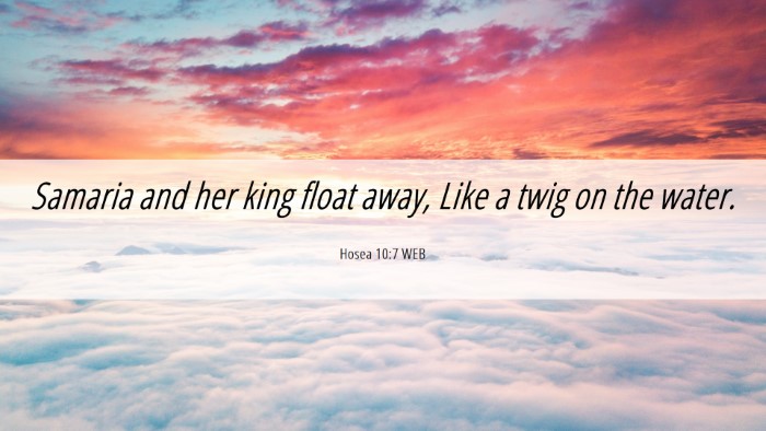 Picture 06 - Hosea 10:7 WEB Desktop Wallpaper - Samaria and her king float away, Like a twig on - Desktop Bible Verse Wallpaper