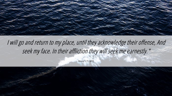 Picture 06 - Hosea 5:15 WEB Desktop Wallpaper - I will go and return to my place, until they - Desktop Bible Verse Wallpaper