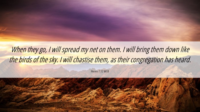 Picture 06 - Hosea 7:12 WEB Desktop Wallpaper - When they go, I will spread my net on them. I - Desktop Bible Verse Wallpaper