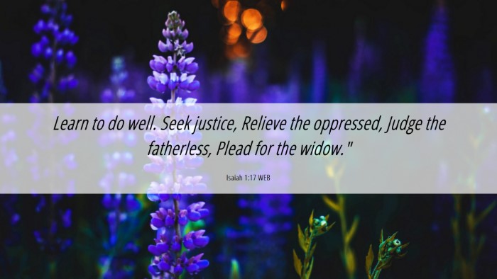 Picture 06 - Isaiah 1:17 WEB Desktop Wallpaper - Learn to do well. Seek justice, Relieve the - Desktop Bible Verse Wallpaper