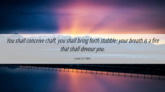 Picture 06 - Isaiah 33:11 WEB Desktop Wallpaper - You shall conceive chaff, you shall bring forth - Desktop Bible Verse Wallpaper