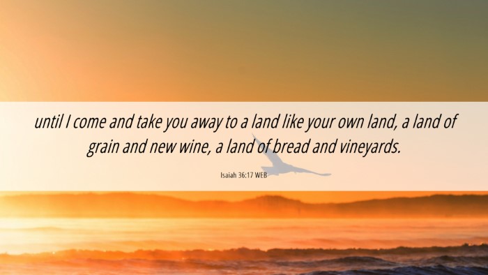 Picture 06 - Isaiah 36:17 WEB Desktop Wallpaper - until I come and take you away to a land like - Desktop Bible Verse Wallpaper