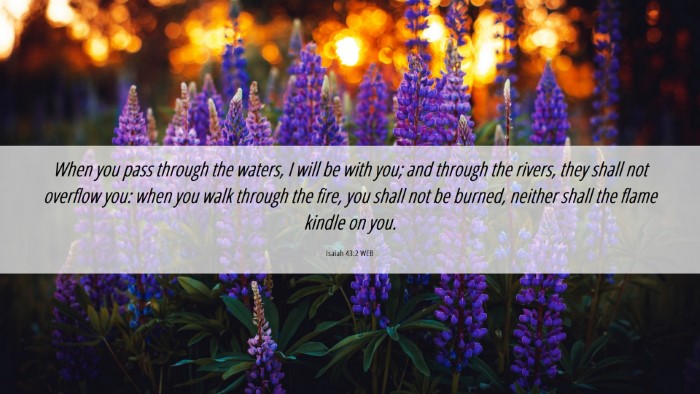 Picture 06 - Isaiah 43:2 WEB Desktop Wallpaper - When you pass through the waters, I will be with - Desktop Bible Verse Wallpaper