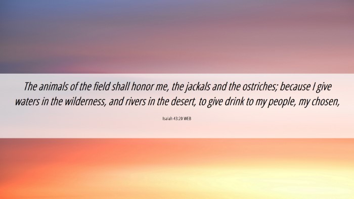 Picture 06 - Isaiah 43:20 WEB Desktop Wallpaper - The animals of the field shall honor me, the - Desktop Bible Verse Wallpaper