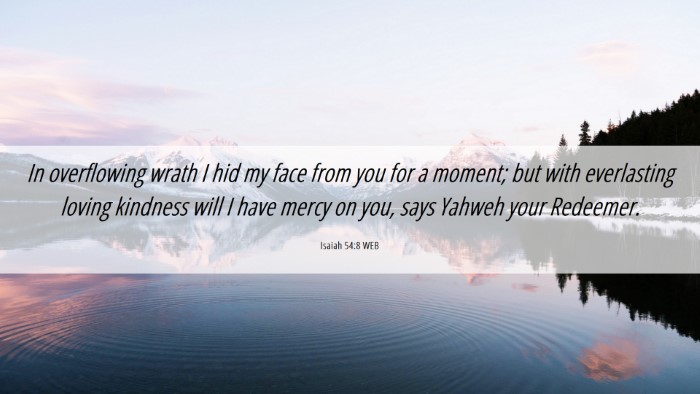 Picture 06 - Isaiah 54:8 WEB Desktop Wallpaper - In overflowing wrath I hid my face from you for a - Desktop Bible Verse Wallpaper