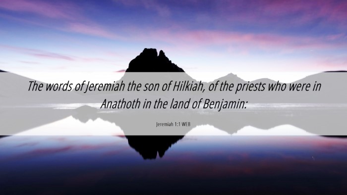 Picture 06 - Jeremiah 1:1 WEB Desktop Wallpaper - The words of Jeremiah the son of Hilkiah, of the - Desktop Bible Verse Wallpaper