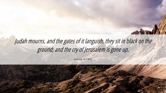 Picture 06 - Jeremiah 14:2 WEB Desktop Wallpaper - Judah mourns, and the gates of it languish, they - Desktop Bible Verse Wallpaper