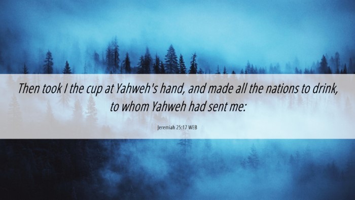 Picture 06 - Jeremiah 25:17 WEB Desktop Wallpaper - Then took I the cup at Yahweh's hand, and made - Desktop Bible Verse Wallpaper