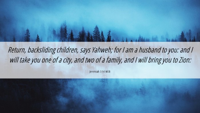 Picture 06 - Jeremiah 3:14 WEB Desktop Wallpaper - Return, backsliding children, says Yahweh; for I - Desktop Bible Verse Wallpaper