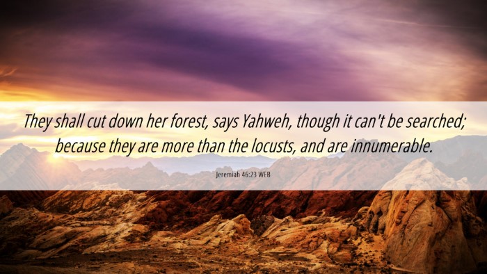 Picture 06 - Jeremiah 46:23 WEB Desktop Wallpaper - They shall cut down her forest, says Yahweh, - Desktop Bible Verse Wallpaper