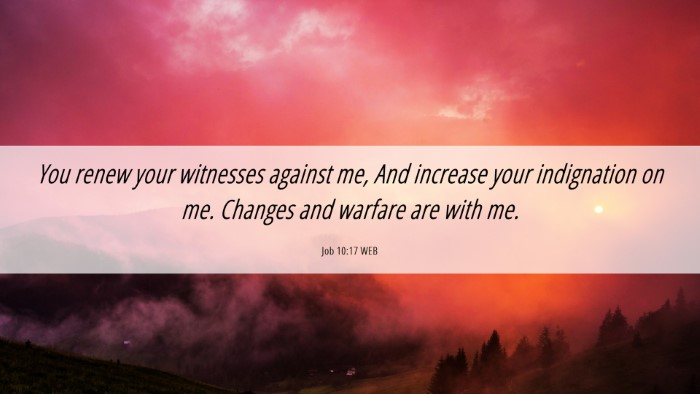 Picture 06 - Job 10:17 WEB Desktop Wallpaper - You renew your witnesses against me, And increase - Desktop Bible Verse Wallpaper