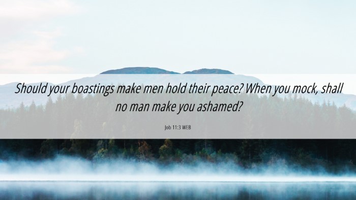 Picture 06 - Job 11:3 WEB Desktop Wallpaper - Should your boastings make men hold their peace? - Desktop Bible Verse Wallpaper