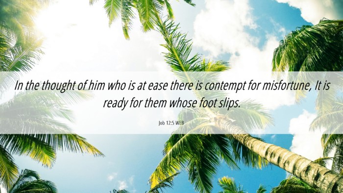 Picture 06 - Job 12:5 WEB Desktop Wallpaper - In the thought of him who is at ease there is - Desktop Bible Verse Wallpaper