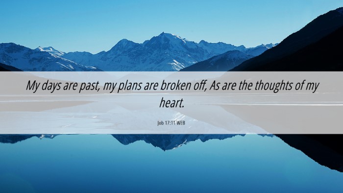 Picture 06 - Job 17:11 WEB Desktop Wallpaper - My days are past, my plans are broken off, As are - Desktop Bible Verse Wallpaper