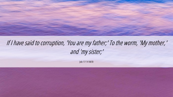 Picture 06 - Job 17:14 WEB Desktop Wallpaper - If I have said to corruption, 'You are my - Desktop Bible Verse Wallpaper