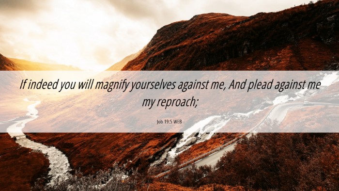 Picture 06 - Job 19:5 WEB Desktop Wallpaper - If indeed you will magnify yourselves against me, - Desktop Bible Verse Wallpaper